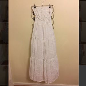 White strapless cotton Spring Maxi Dress